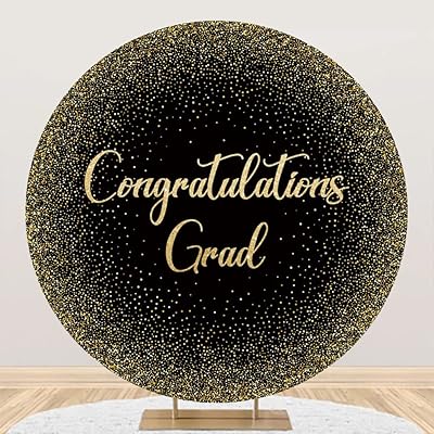 congratulations 毕业圆形背景盖黑色和金色毕业级 2023 圆形背景(无